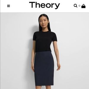 Theory Navy Blue Pencil Skirt